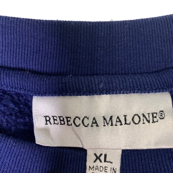 Rebecca Malone Blue Crew Neck Sweater with Bird Design - Picture 2 of 4